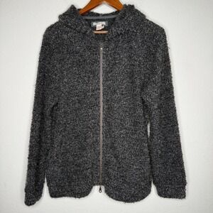 Carbon2Cobalt Cozy Textured Knit Zip Hooded Cardigan‎ Sweater Size L